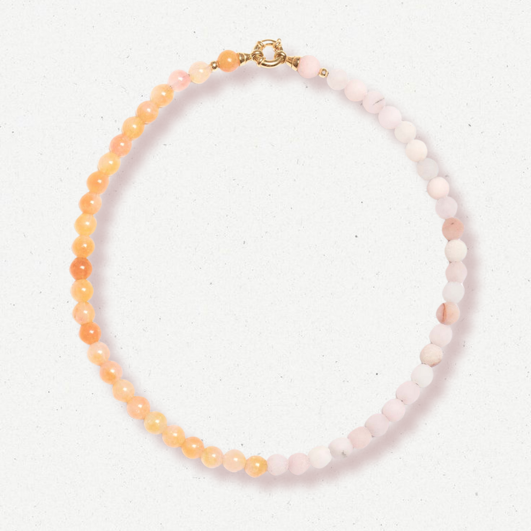 Natural Jade rose x Tangerine Quartz