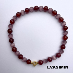 Resilience & Grace Necklace - Violette Tigerstone & Red Agate